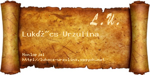 Lukács Urzulina névjegykártya