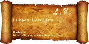 Lukács Urzulina névjegykártya