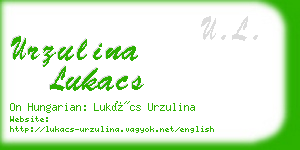 urzulina lukacs business card